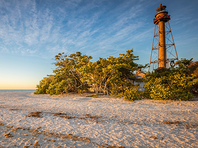 Sandy Beach with Sanibel Lighthouse